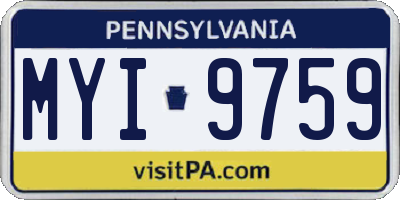 PA license plate MYI9759