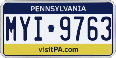 PA license plate MYI9763