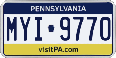 PA license plate MYI9770