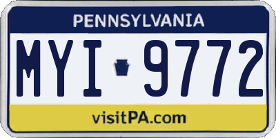 PA license plate MYI9772