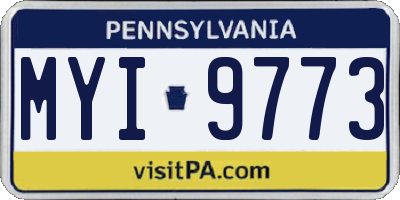PA license plate MYI9773