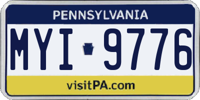 PA license plate MYI9776