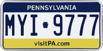 PA license plate MYI9777