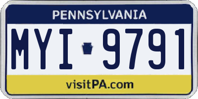 PA license plate MYI9791