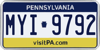 PA license plate MYI9792