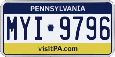 PA license plate MYI9796