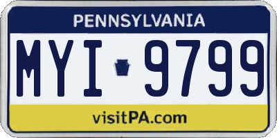 PA license plate MYI9799