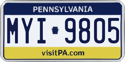 PA license plate MYI9805