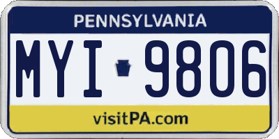 PA license plate MYI9806