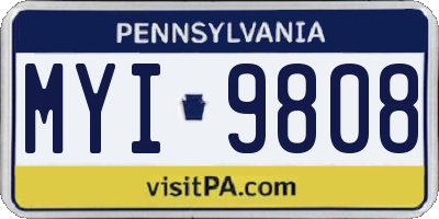 PA license plate MYI9808