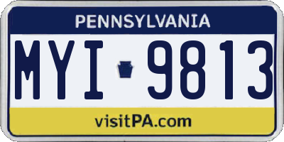PA license plate MYI9813