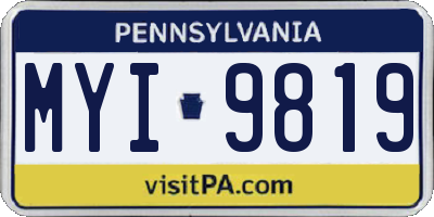 PA license plate MYI9819