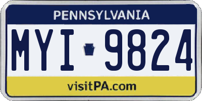 PA license plate MYI9824