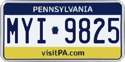 PA license plate MYI9825