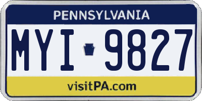 PA license plate MYI9827