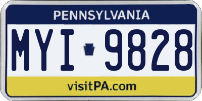 PA license plate MYI9828