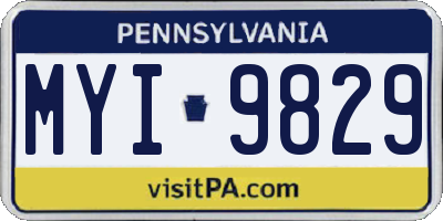 PA license plate MYI9829
