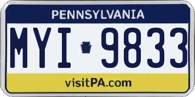 PA license plate MYI9833