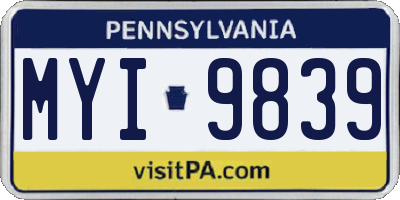PA license plate MYI9839