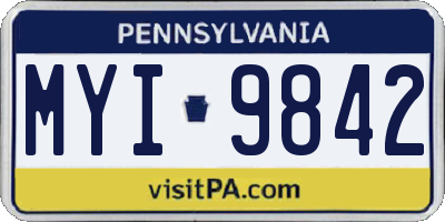 PA license plate MYI9842