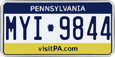 PA license plate MYI9844