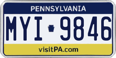 PA license plate MYI9846