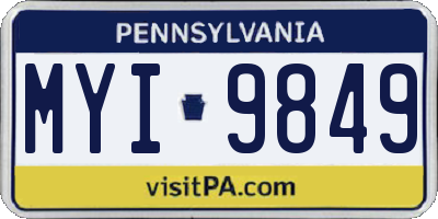 PA license plate MYI9849