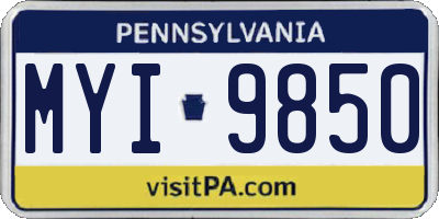 PA license plate MYI9850