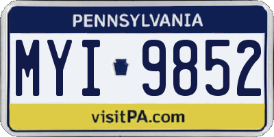 PA license plate MYI9852