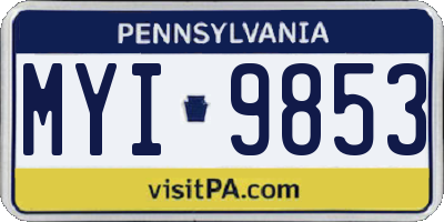 PA license plate MYI9853