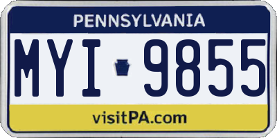 PA license plate MYI9855