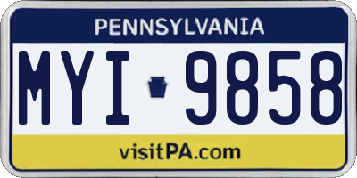 PA license plate MYI9858