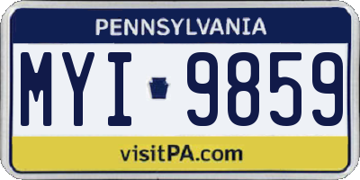 PA license plate MYI9859