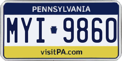 PA license plate MYI9860