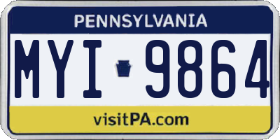 PA license plate MYI9864