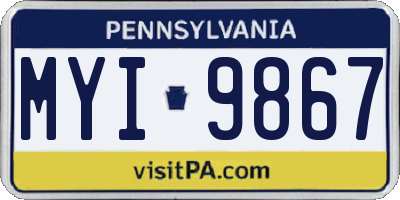 PA license plate MYI9867