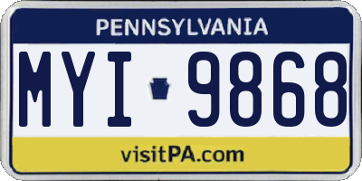 PA license plate MYI9868