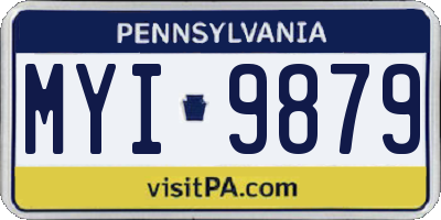 PA license plate MYI9879