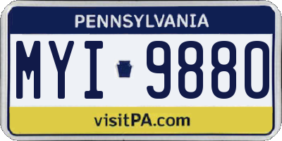 PA license plate MYI9880