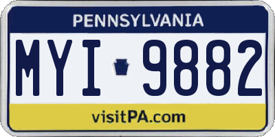 PA license plate MYI9882