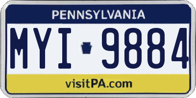 PA license plate MYI9884