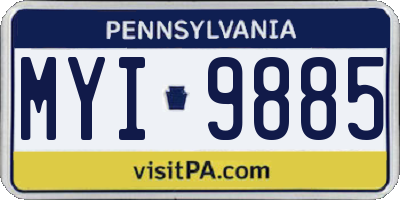 PA license plate MYI9885