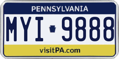 PA license plate MYI9888