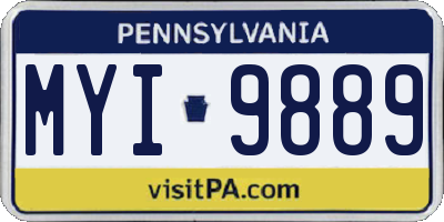 PA license plate MYI9889