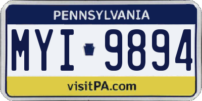 PA license plate MYI9894