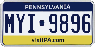 PA license plate MYI9896