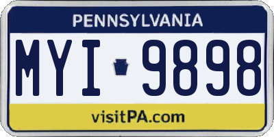 PA license plate MYI9898