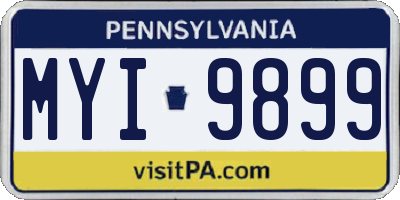 PA license plate MYI9899