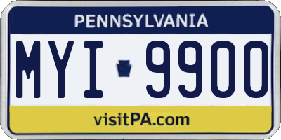 PA license plate MYI9900