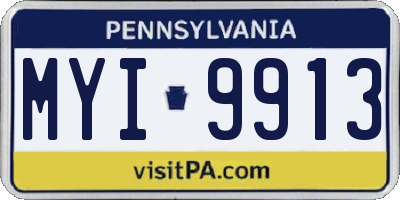 PA license plate MYI9913